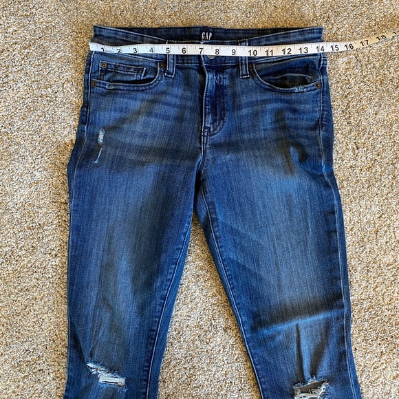 GAP dark indigo denim skinny distressed jeans. Women's 26 regular - Picture 11 of 13